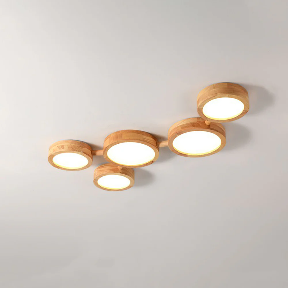 Multi-Heads Wood Retro LED Ceiling Light - Image 30