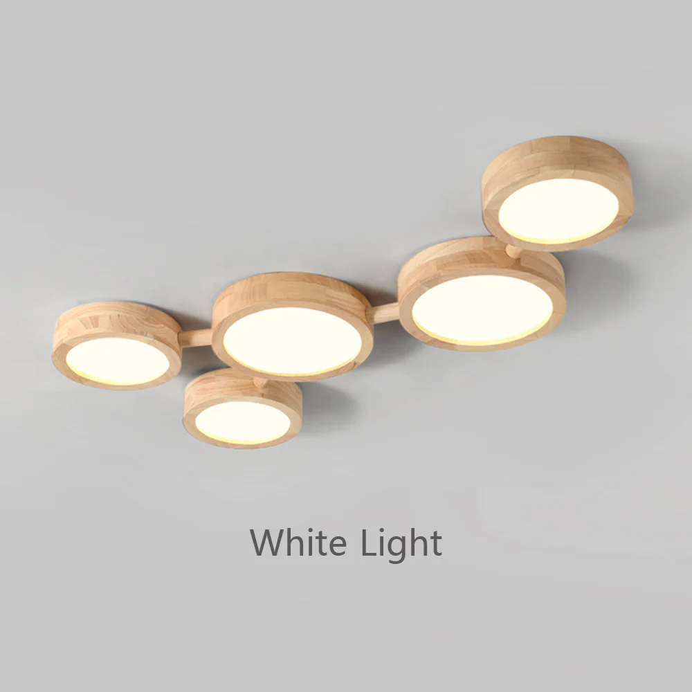 Multi-Heads Wood Retro LED Ceiling Light - Image 32