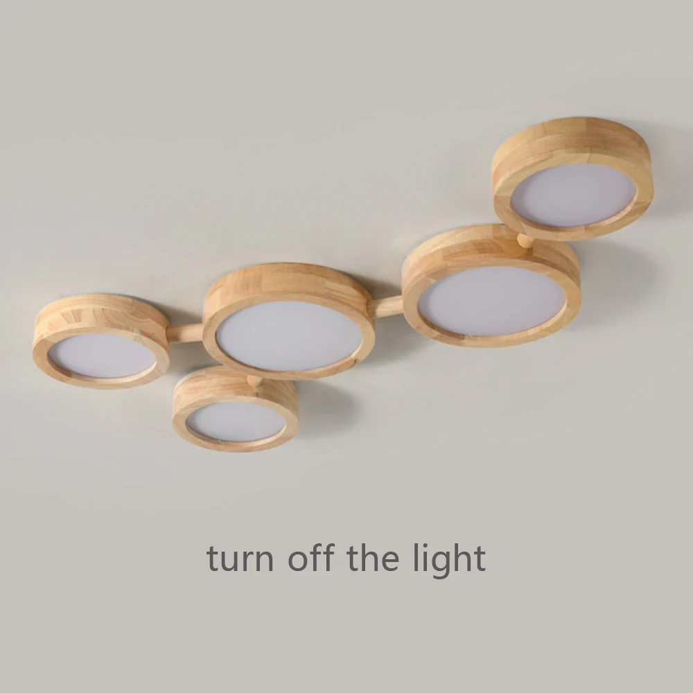 Multi-Heads Wood Retro LED Ceiling Light - Image 33