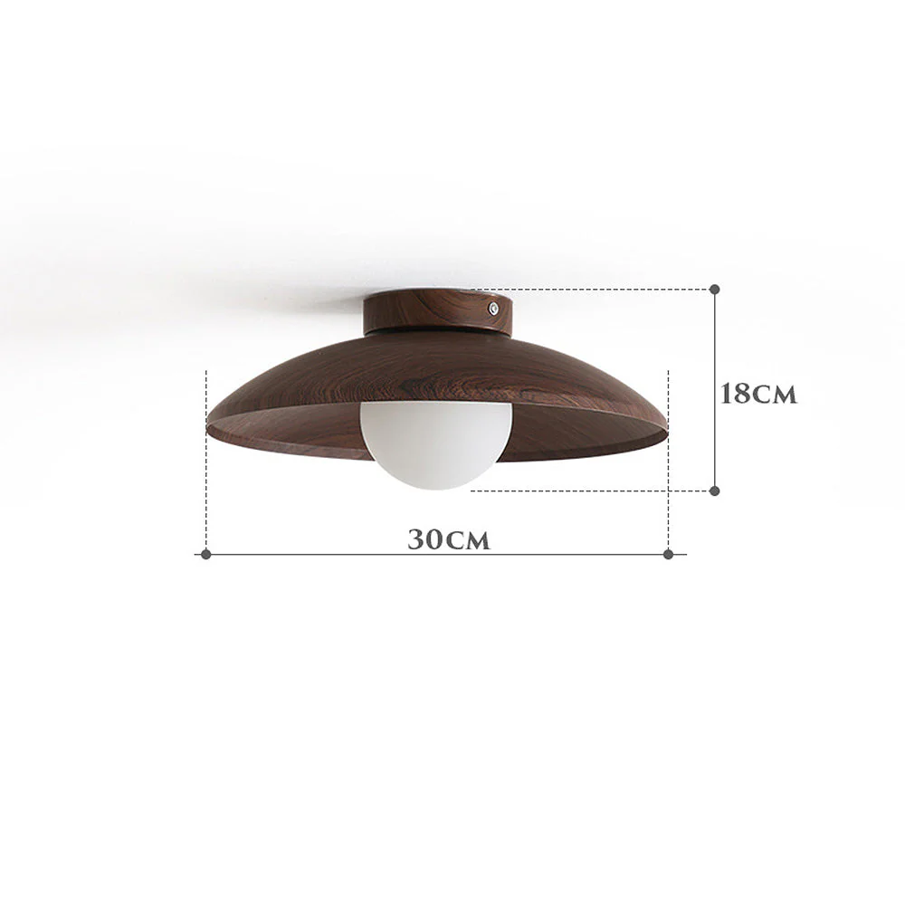 Natural Brown Iron Wooden Ceiling Light - Image 6