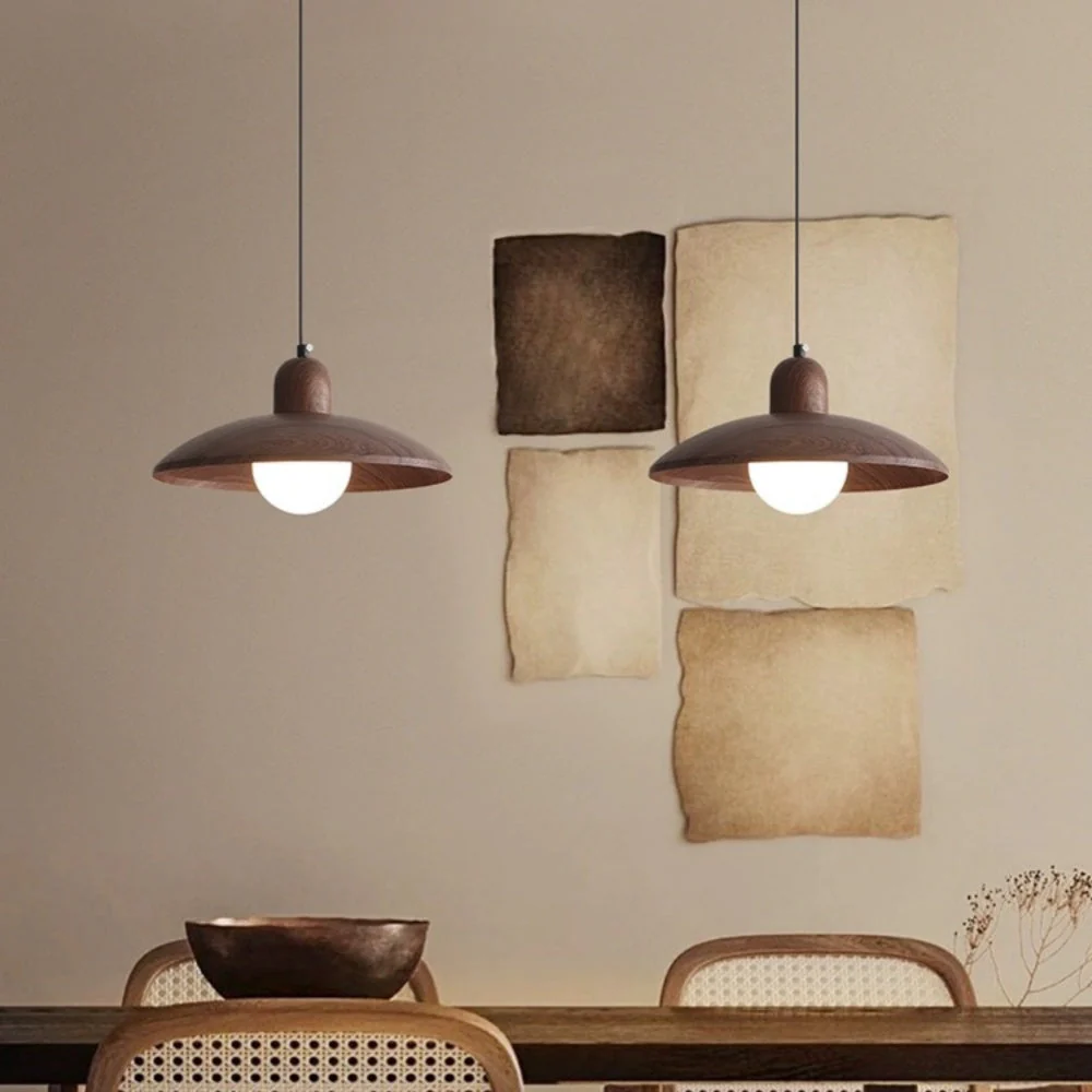 Natural Brown Iron Wooden Ceiling Light - Image 7