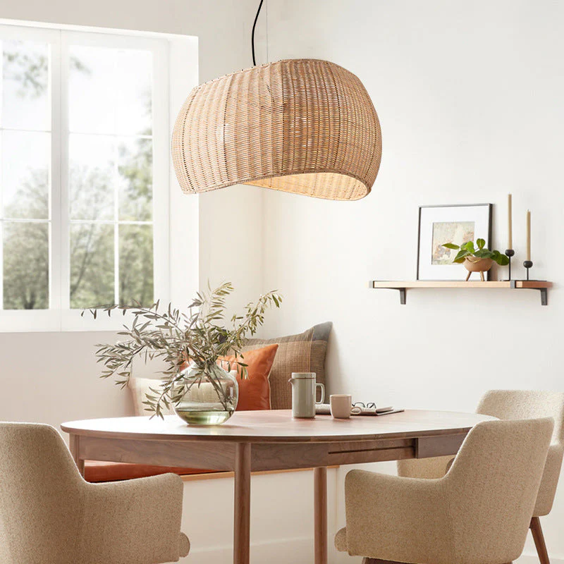 Natural Wicker Hanging Light Rattan Pendant Lampshade - Image 6