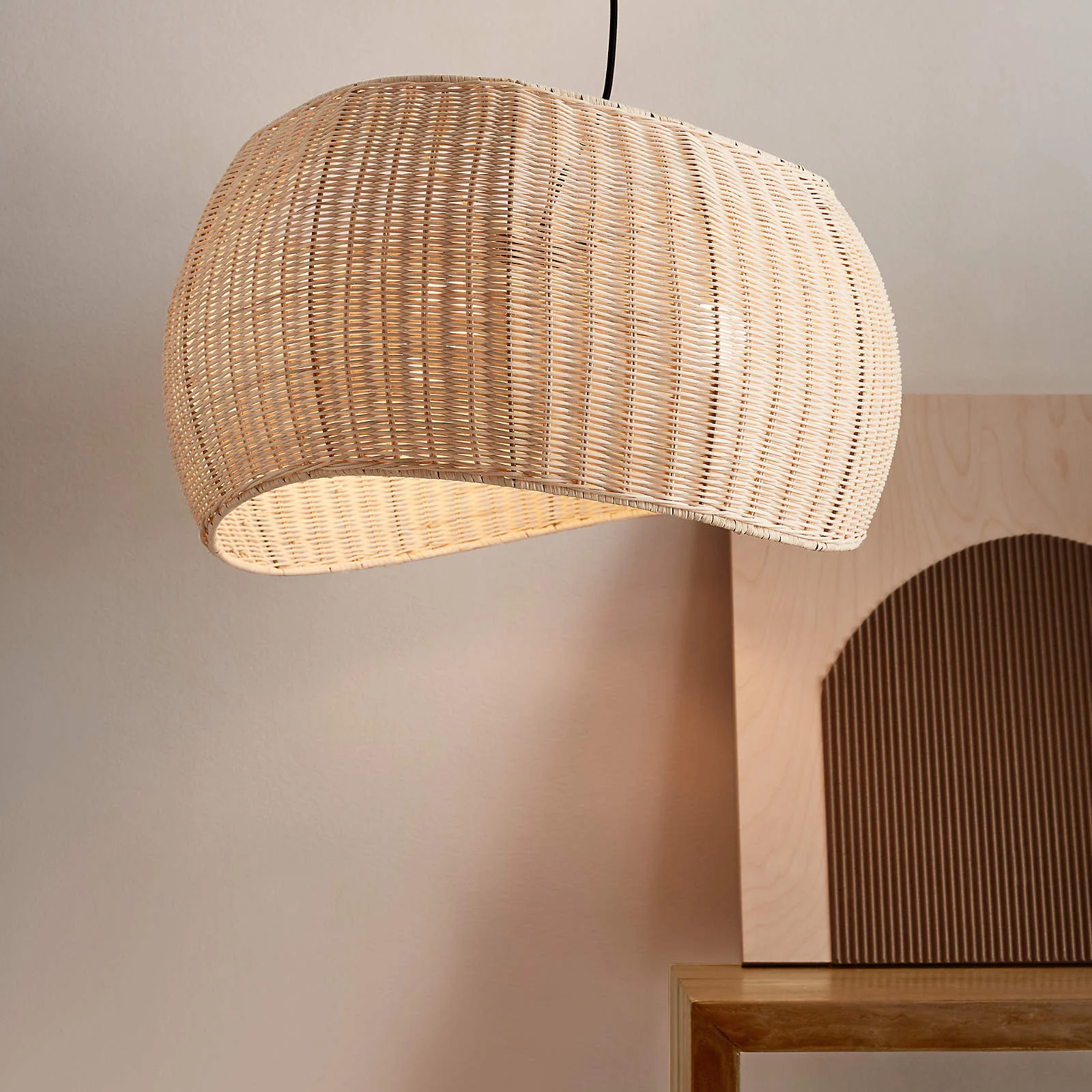 Natural Wicker Hanging Light Rattan Pendant Lampshade - Image 7