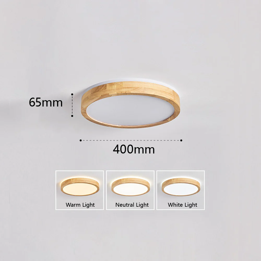 Natural Wood LED Round Ceiling Light - Image 10