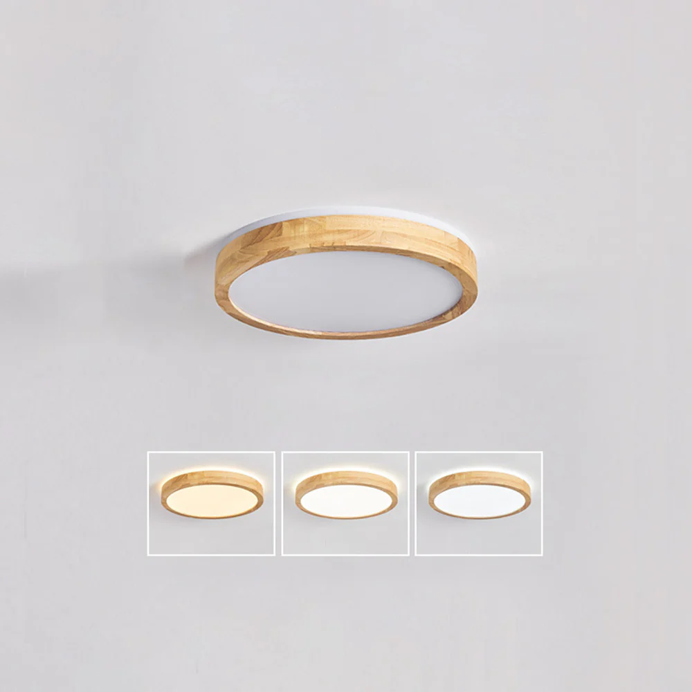 Natural Wood LED Round Ceiling Light - Image 11