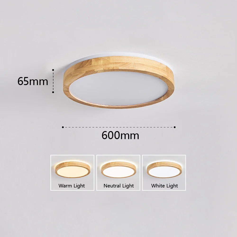 Natural Wood LED Round Ceiling Light - Image 14