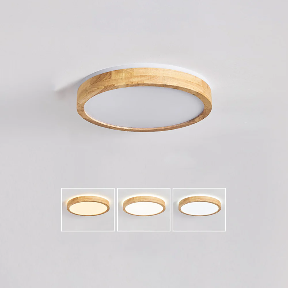 Natural Wood LED Round Ceiling Light - Image 15