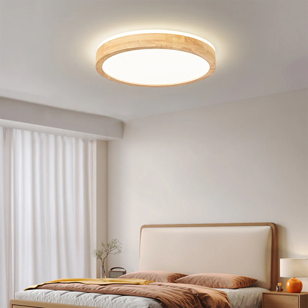 Natural Wood LED Round Ceiling Light - Image 3