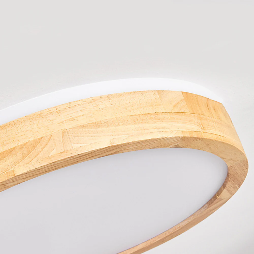 Natural Wood LED Round Ceiling Light - Image 6