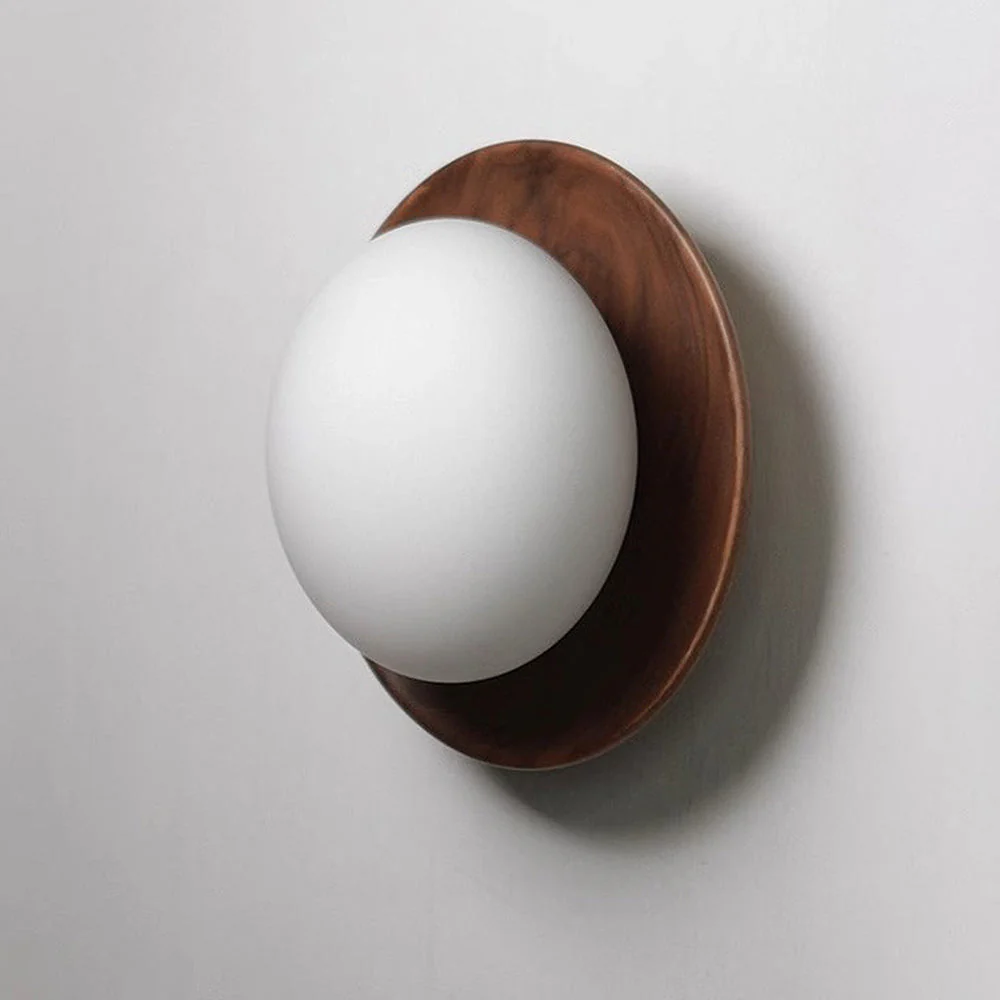Natural Wood Minimalist Round Wall Light - Image 12