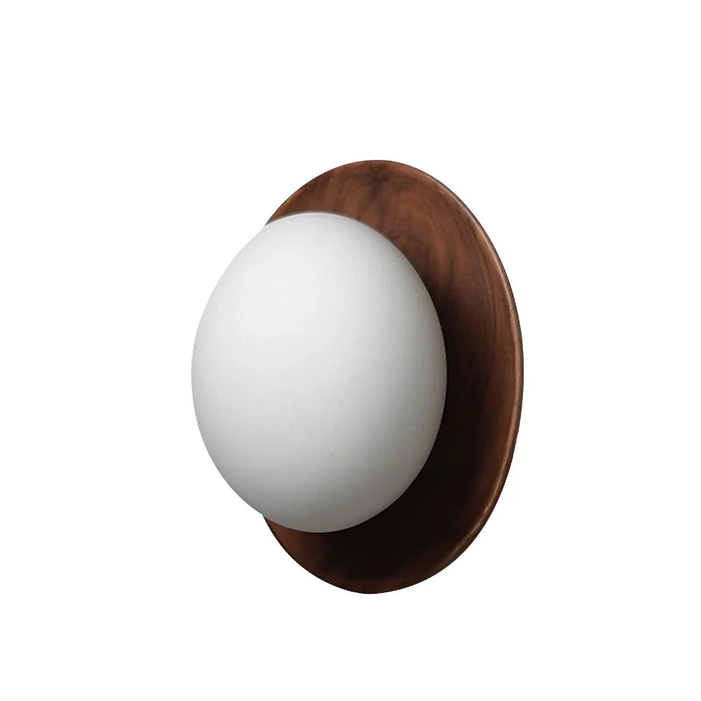 Natural Wood Minimalist Round Wall Light - Image 13