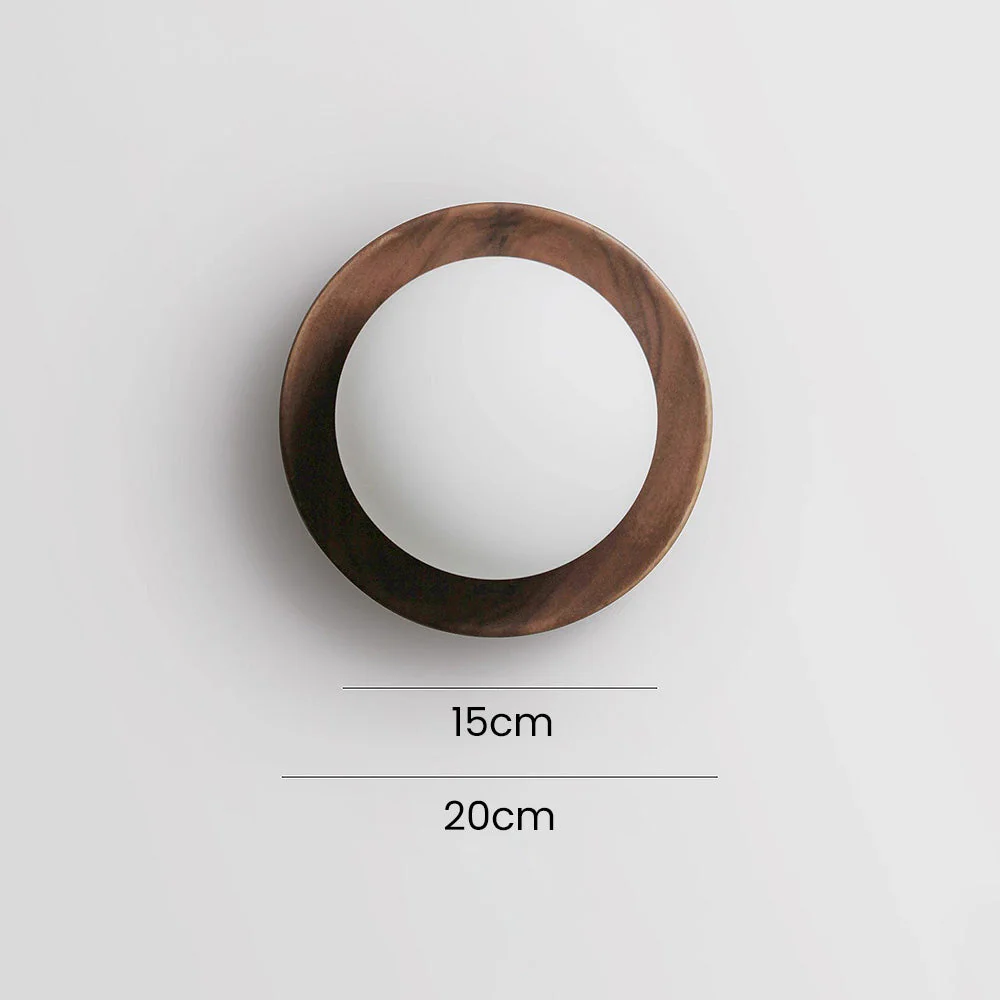 Natural Wood Minimalist Round Wall Light - Image 14