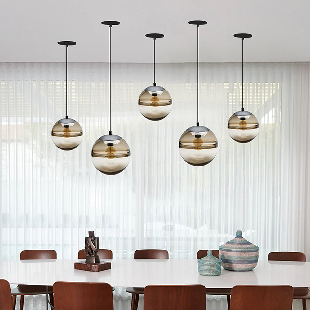 Nordic Clear Glass Ball Stained Pendant Light - Image 8