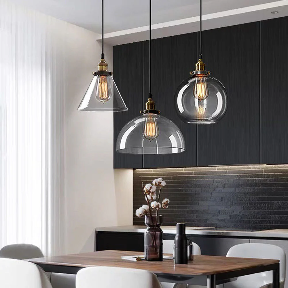 Nordic Clear Glass Bedside Pendant Light - Image 13