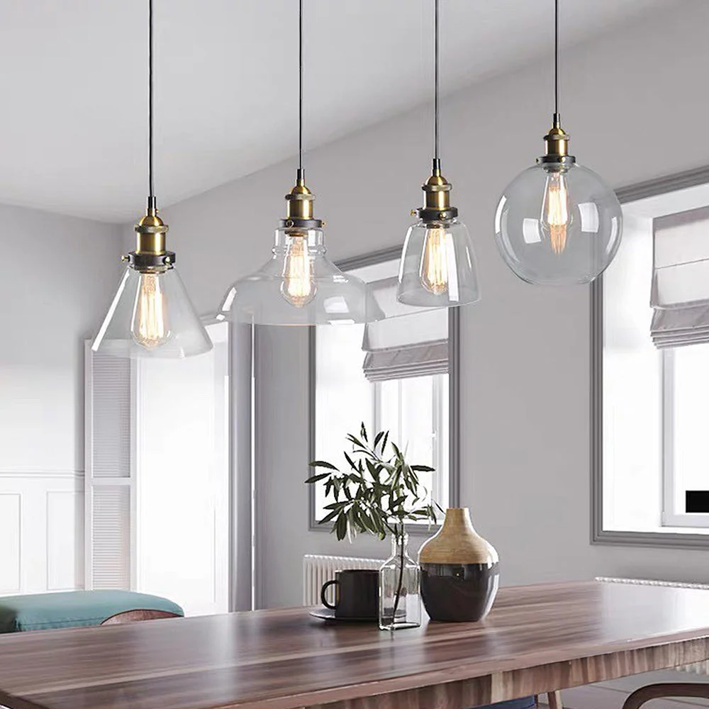 Nordic Clear Glass Bedside Pendant Light - Image 25