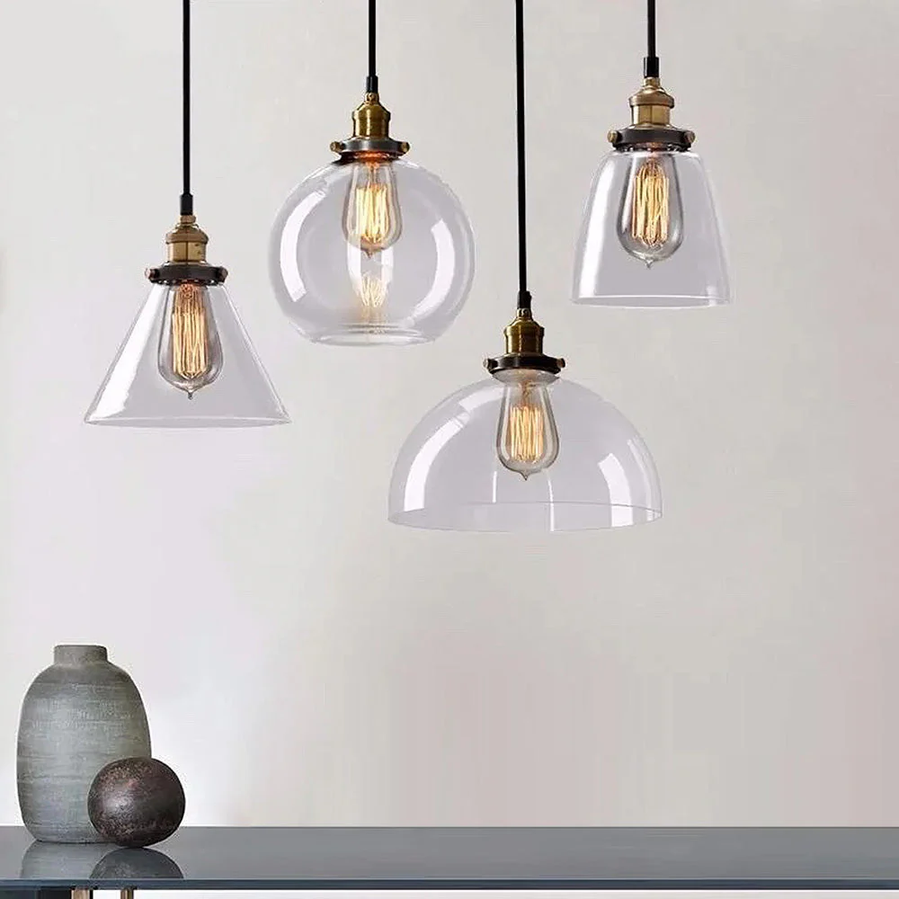 Nordic Clear Glass Bedside Pendant Light - Image 26