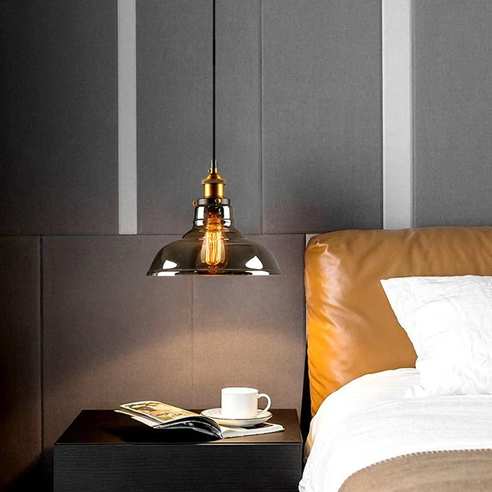 Nordic Clear Glass Bedside Pendant Light - Image 3
