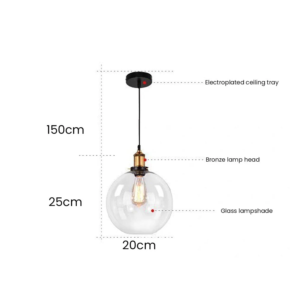 Nordic Clear Glass Bedside Pendant Light - Image 42