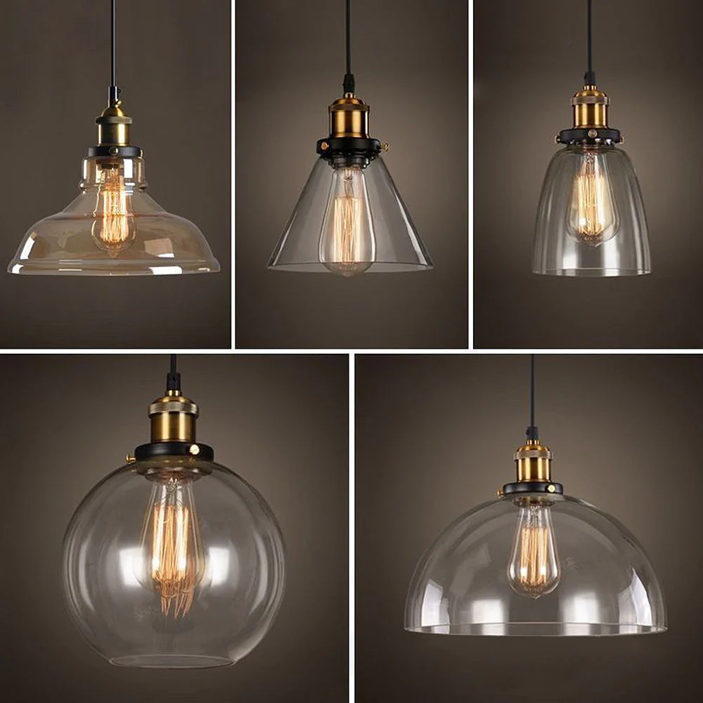 Nordic Clear Glass Bedside Pendant Light - Image 5