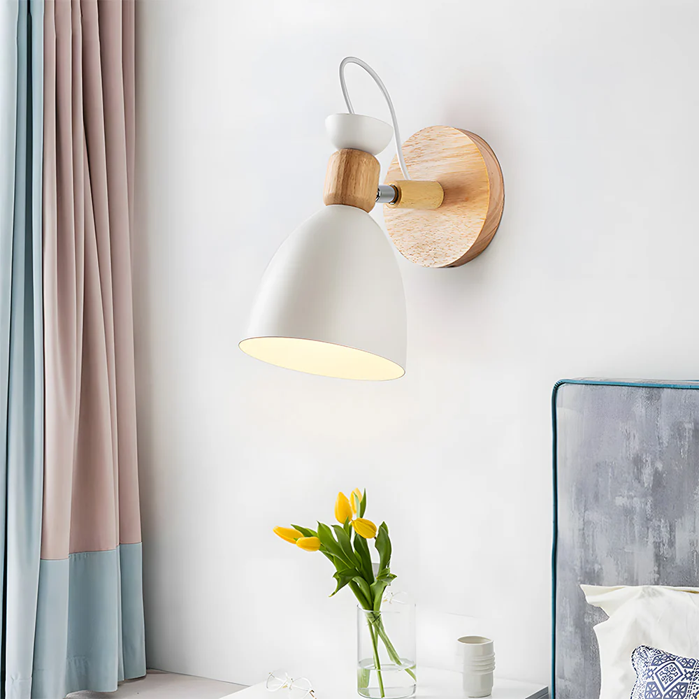 Nordic Design Style Wood Bedside Wall Lights - Image 2