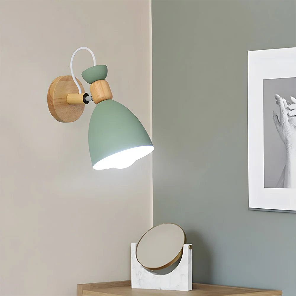 Nordic Design Style Wood Bedside Wall Lights - Image 5