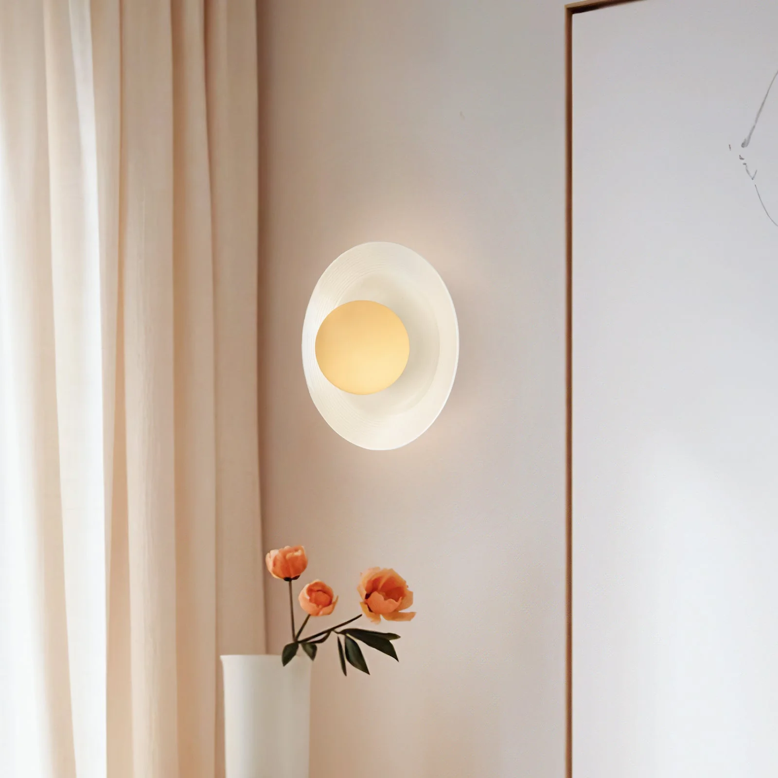 Nordic Dome White Ceramic Wall Light - Image 7