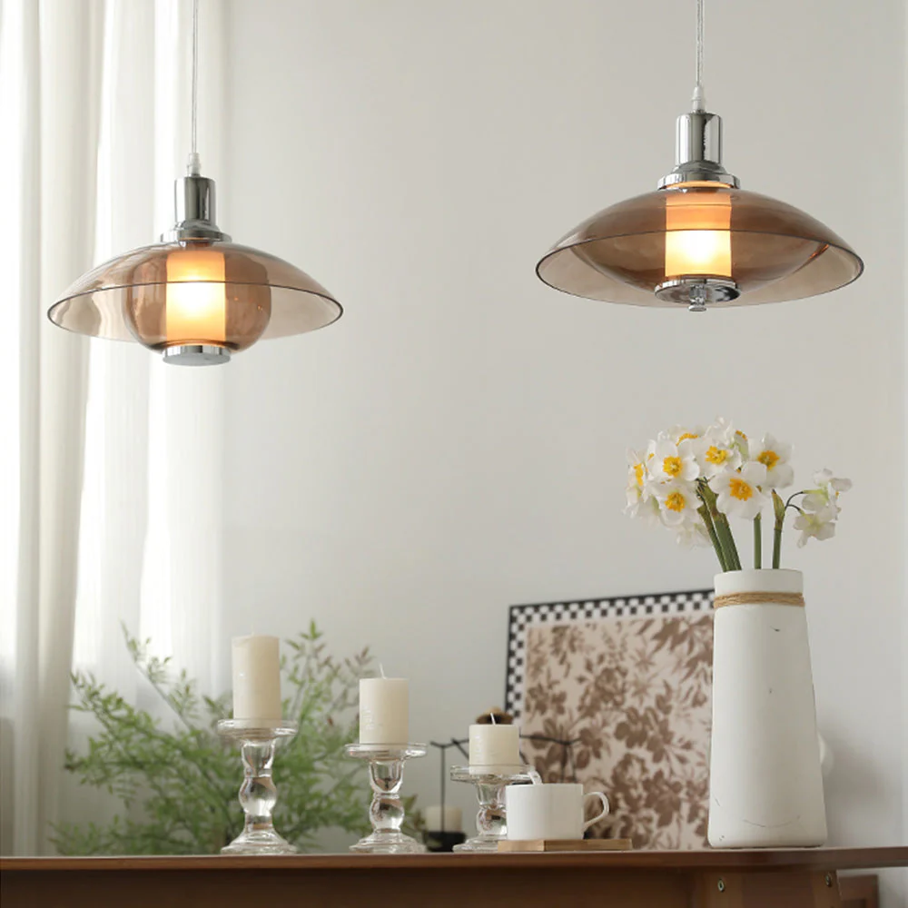 Nordic Flying Saucer Clear Glass Pendant Light - Image 11