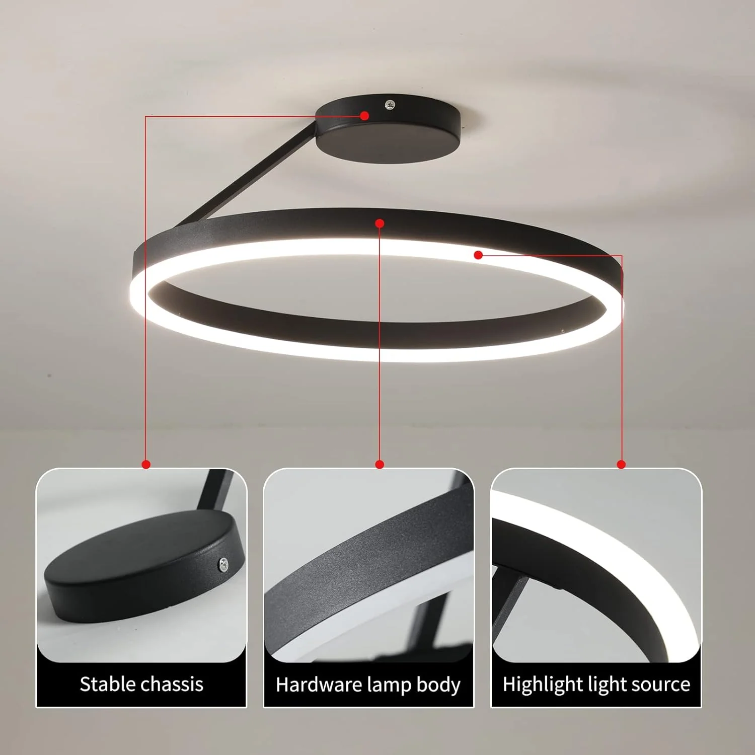 Nordic LED Geometry Circle Ceiling Light - Image 11
