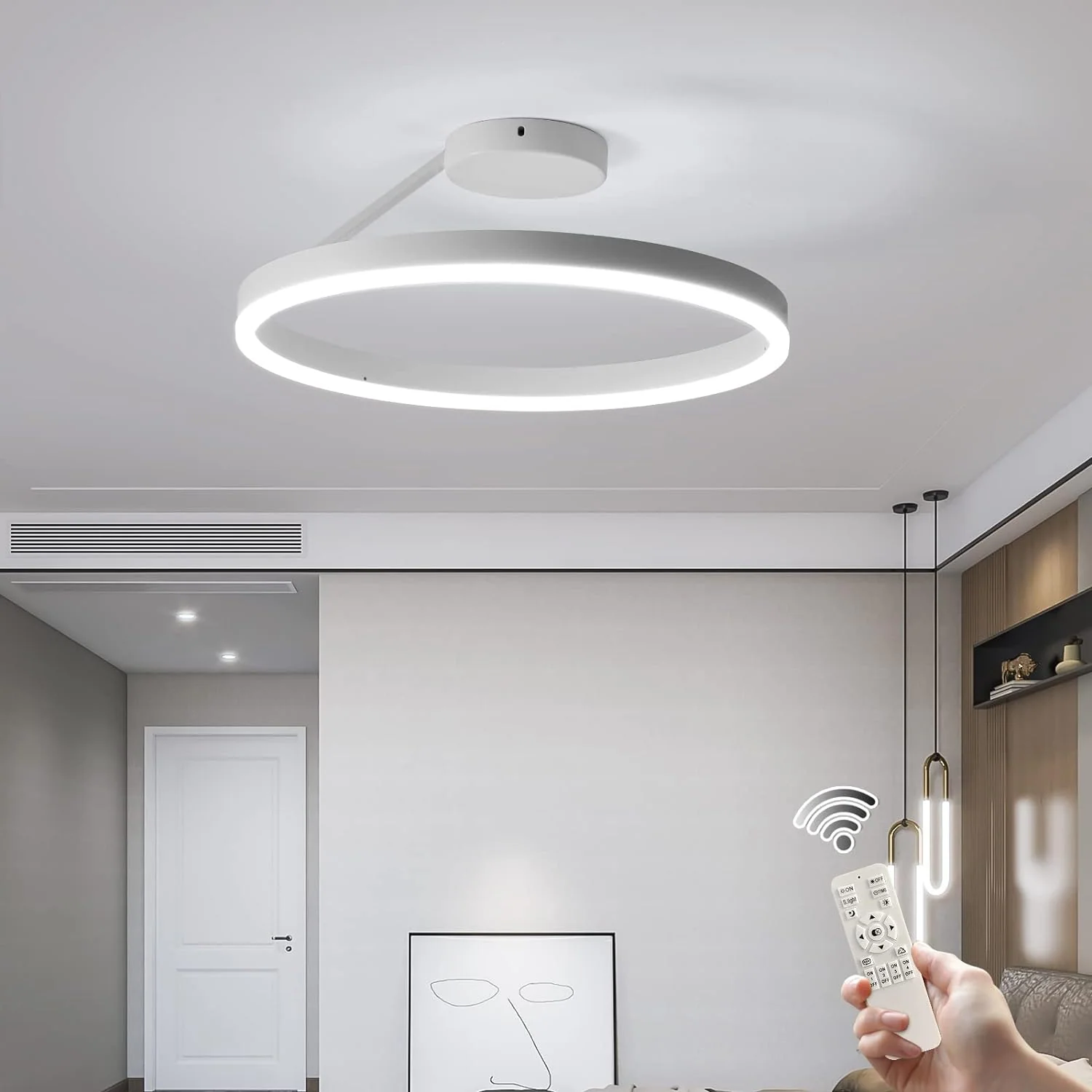 Nordic LED Geometry Circle Ceiling Light - Image 17