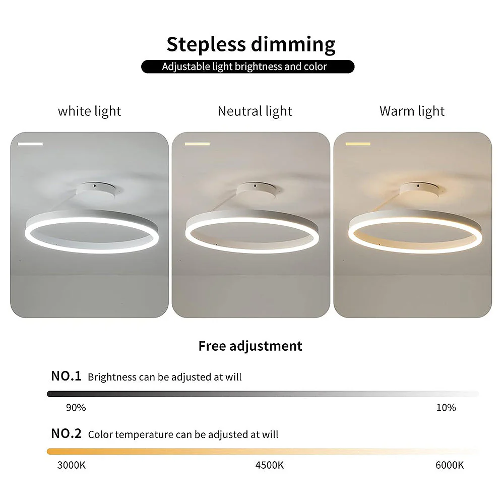 Nordic LED Geometry Circle Ceiling Light - Image 23