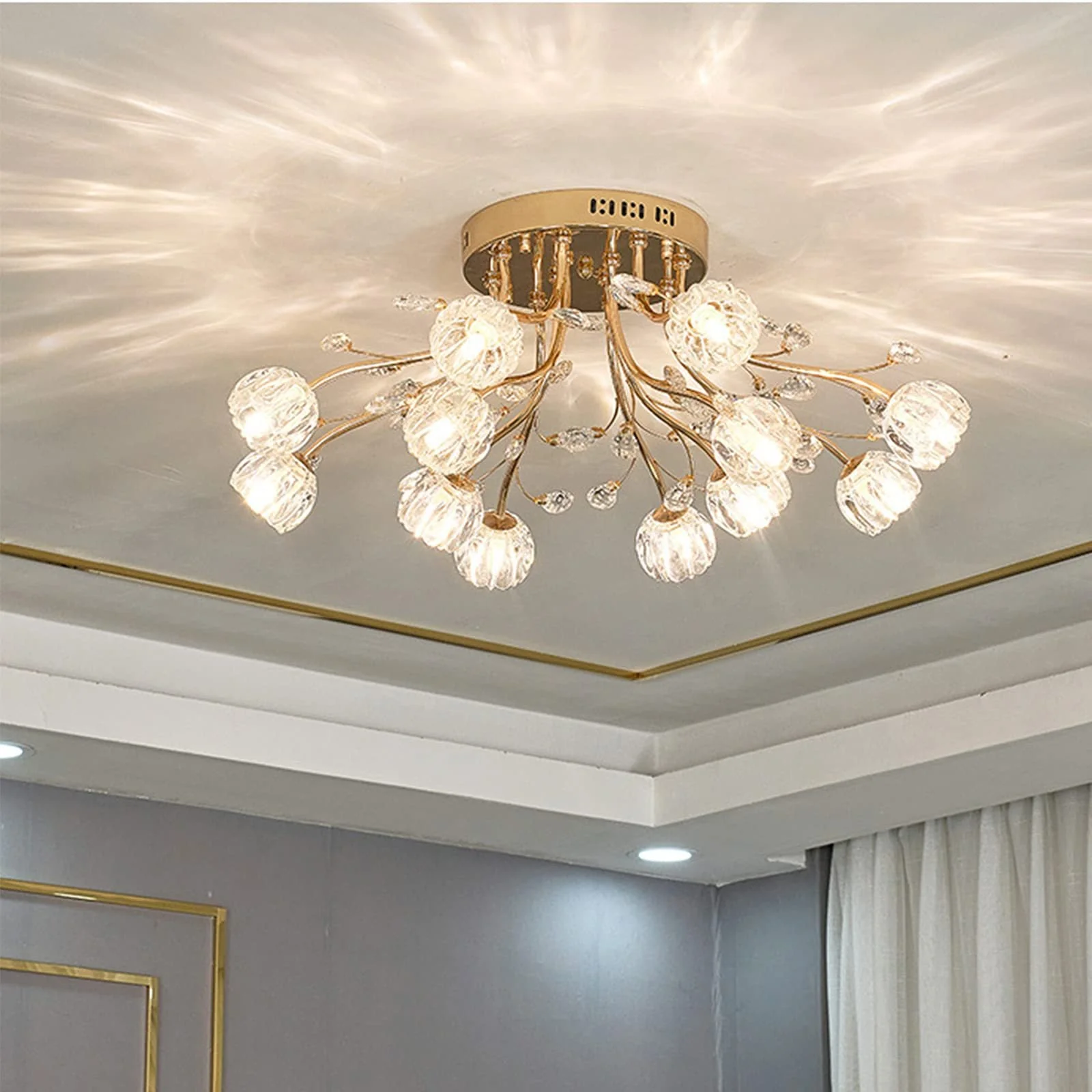 Nordic Modern Glass Flower Ceiling Lamp - Image 3