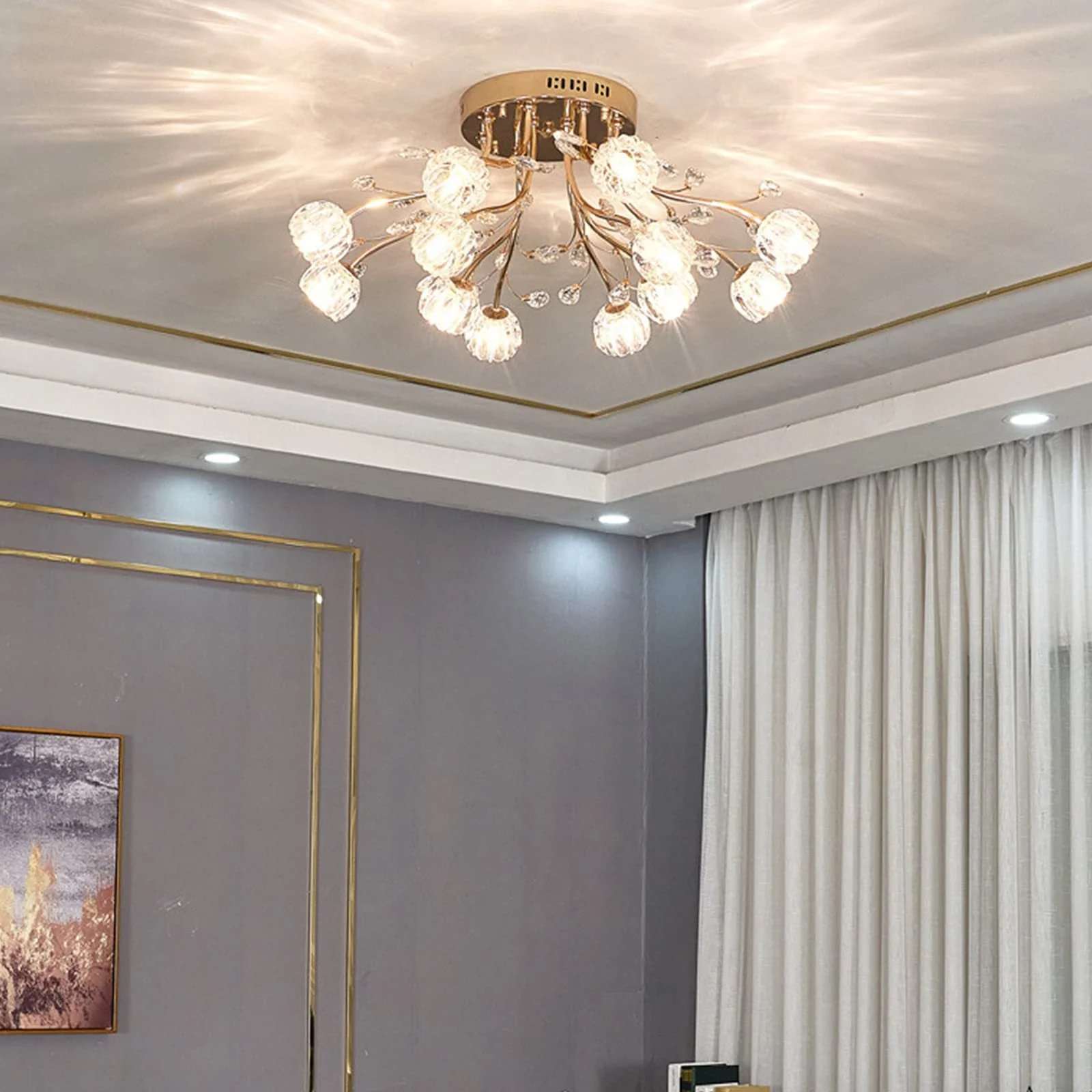 Nordic Modern Glass Flower Ceiling Lamp - Image 5