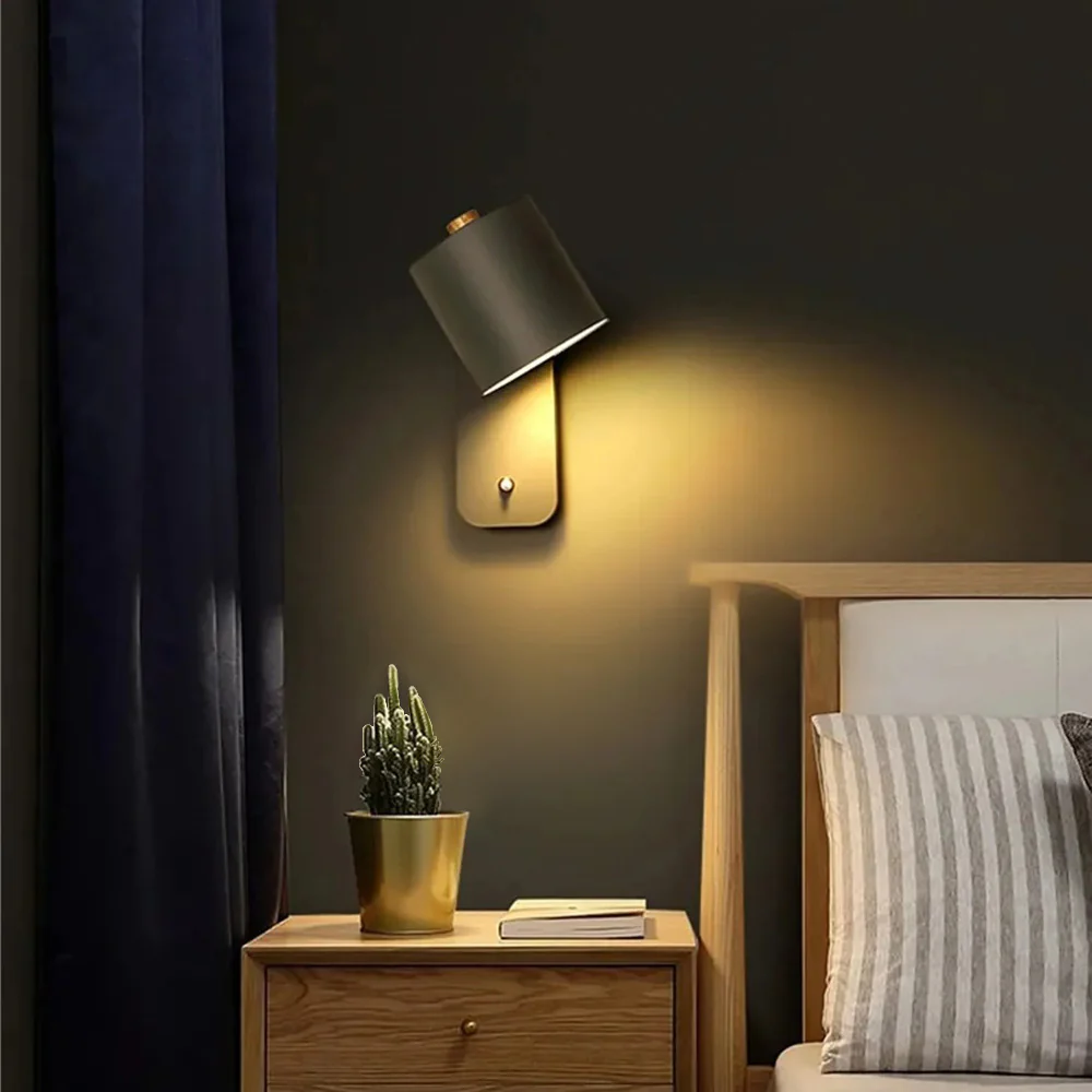 Nordic Rotatable Cylinder Iron Wall Light For Bedroom - Image 4