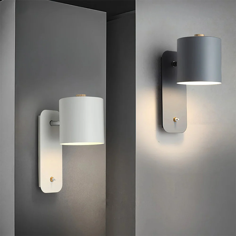 Nordic Rotatable Cylinder Iron Wall Light For Bedroom - Image 7