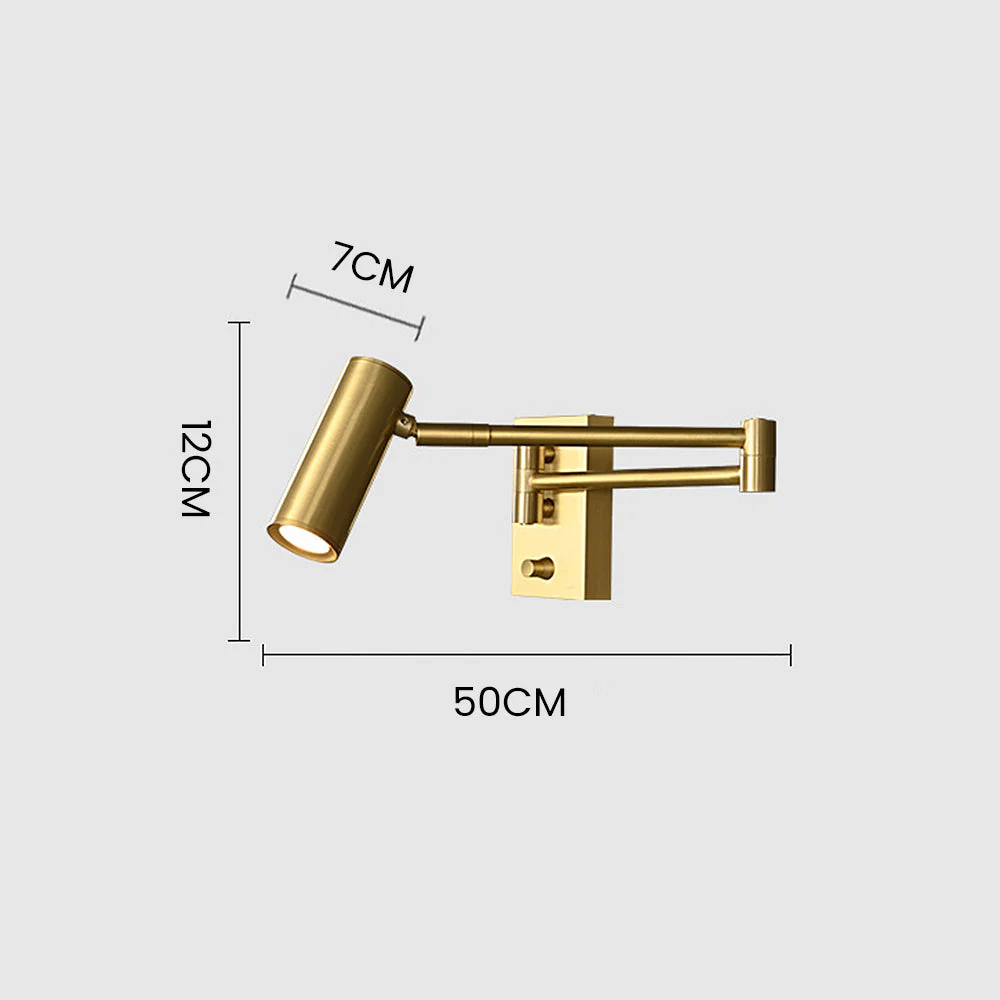 Nordic Spotlight Adjustable Brass Wall Light - Image 8