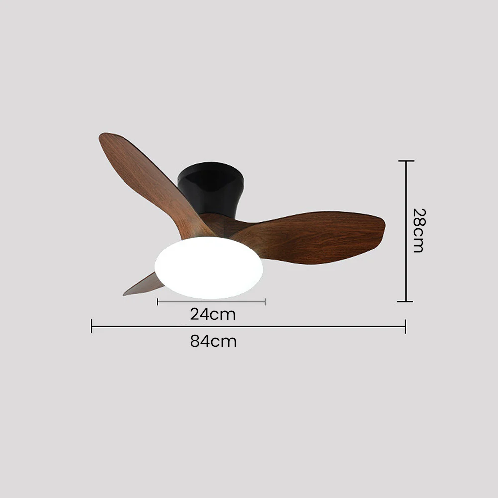 Natural Wood Stylish Ceiling Fan With LED Light - Image 15