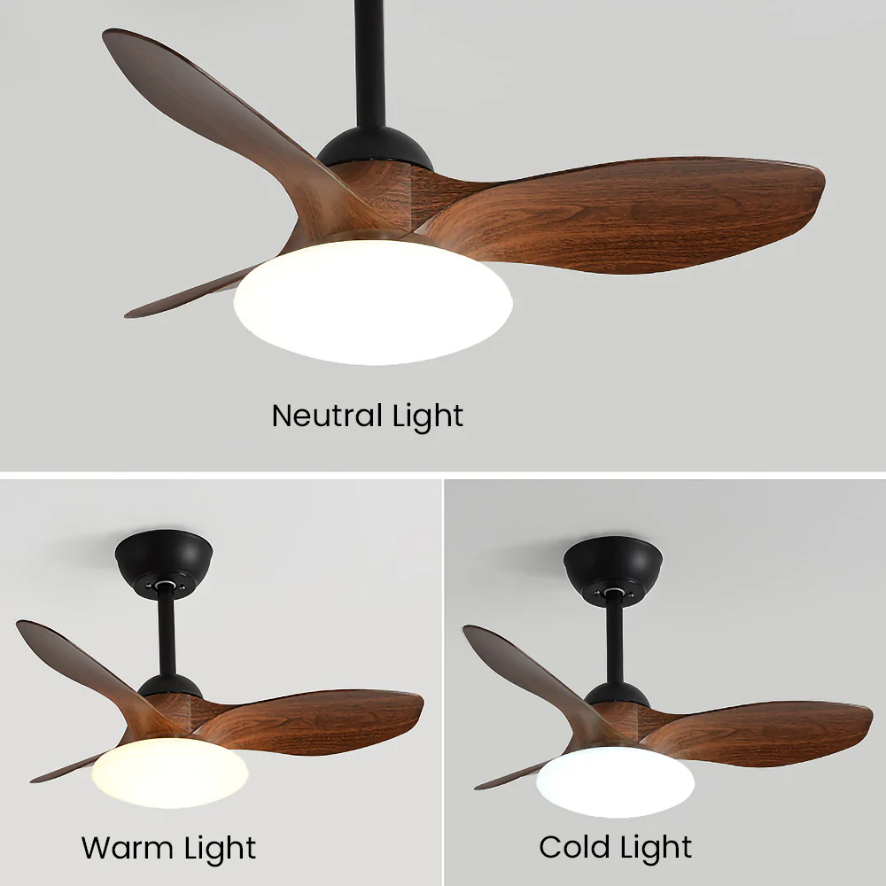Natural Wood Stylish Ceiling Fan With LED Light - Image 20