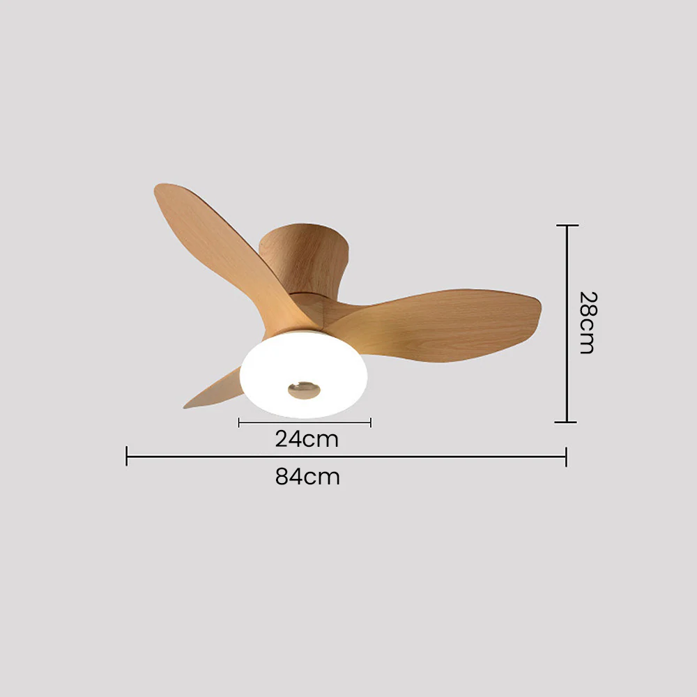 Natural Wood Stylish Ceiling Fan With LED Light - Image 21