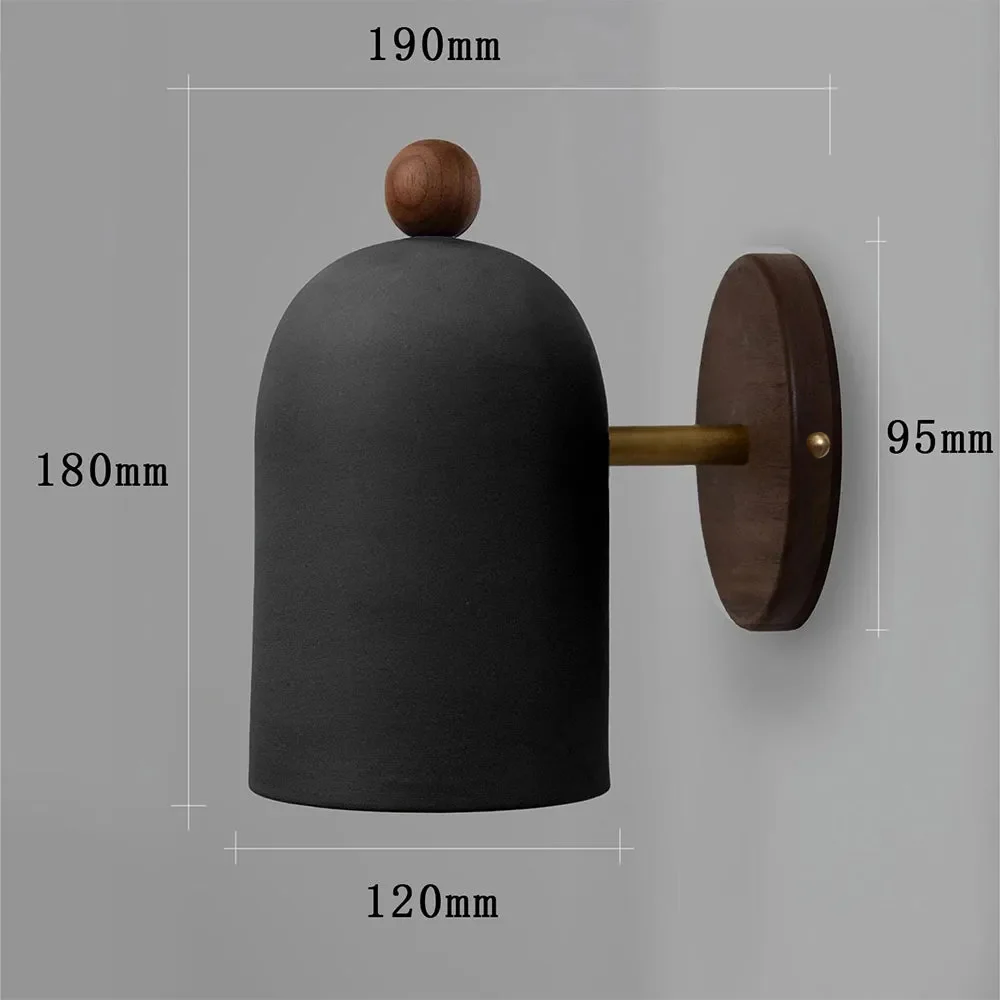 Nordic Walnut Zen Style Ball Wall Sconce - Image 3
