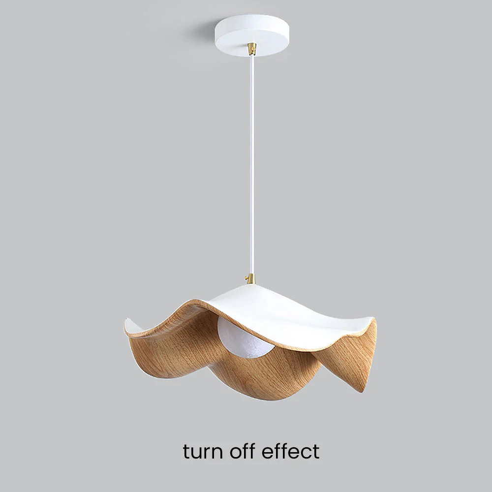 Nordic Wooden Lotus Leaf Pendant Light - Image 5