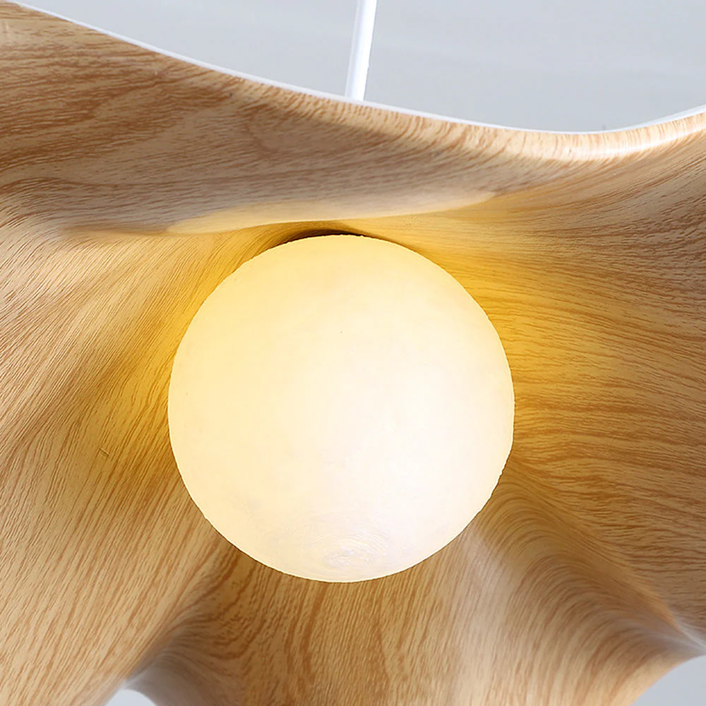 Nordic Wooden Lotus Leaf Pendant Light - Image 7