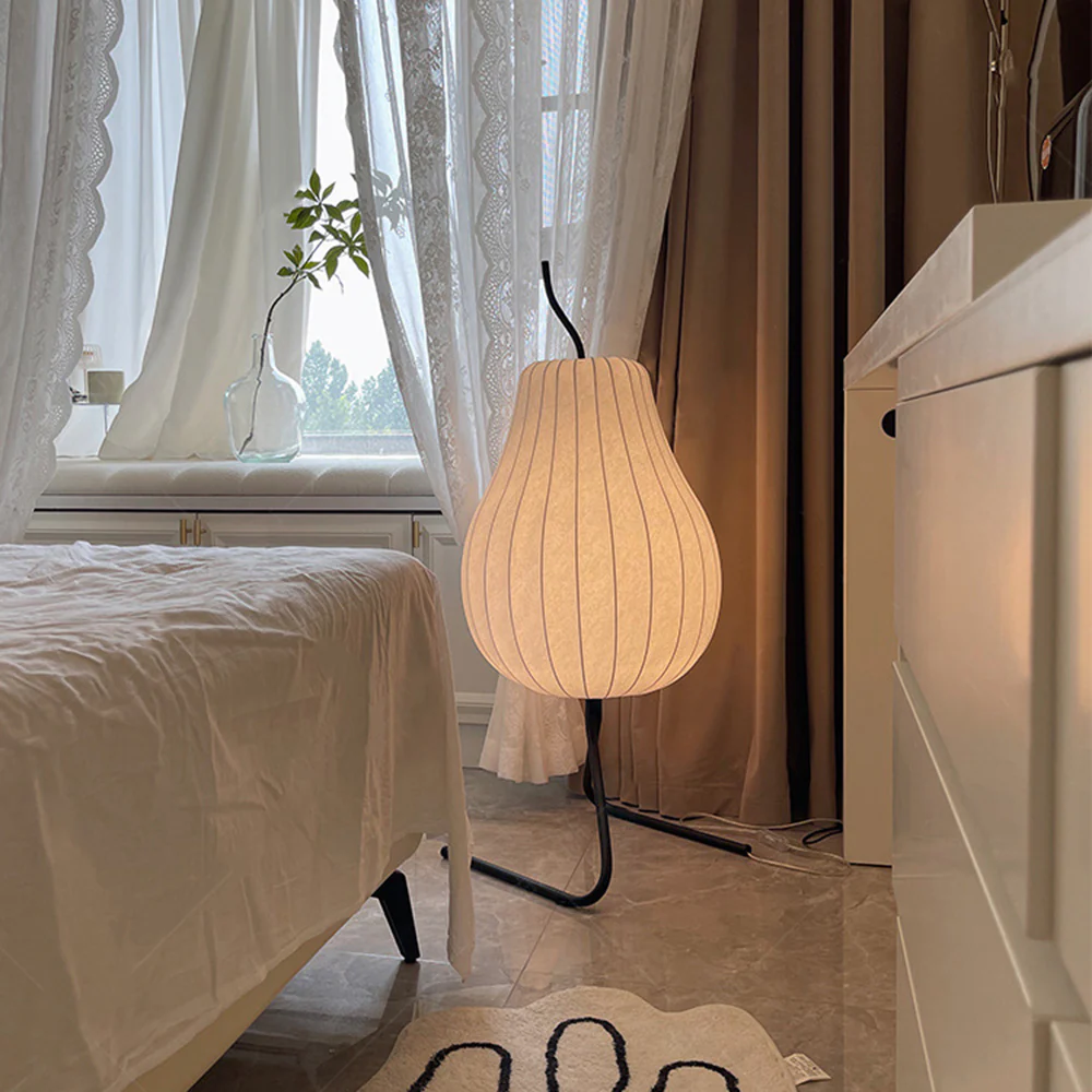 Pear Silk Floor Lamp For Living Room - Image 11