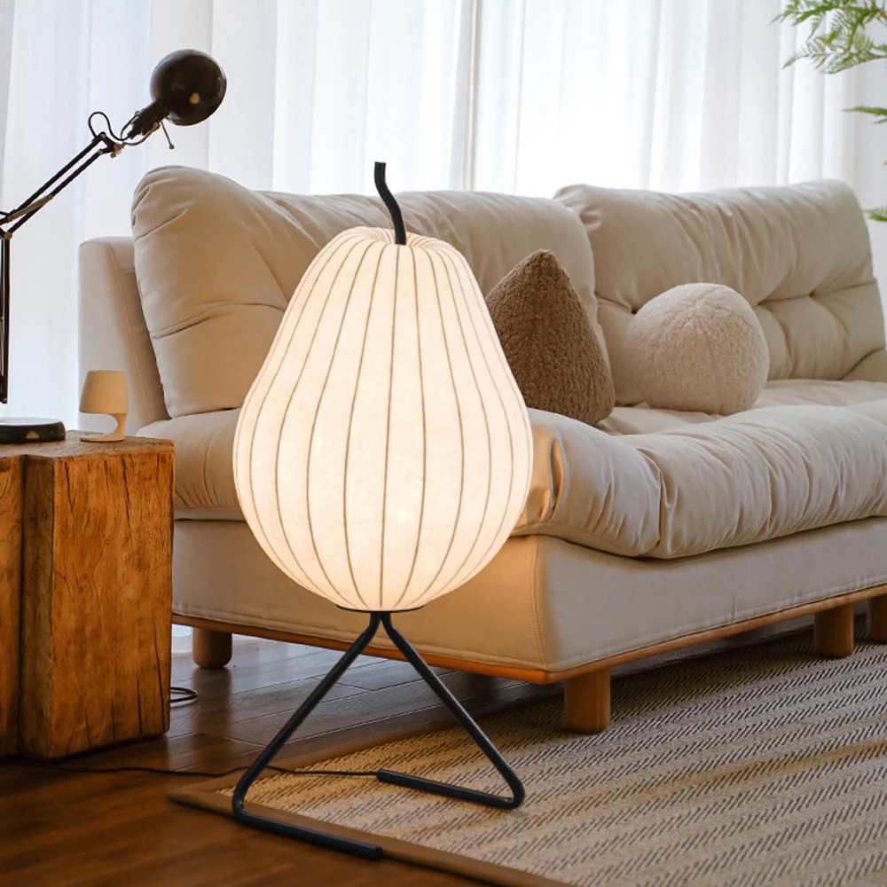 Pear Silk Floor Lamp For Living Room - Image 3