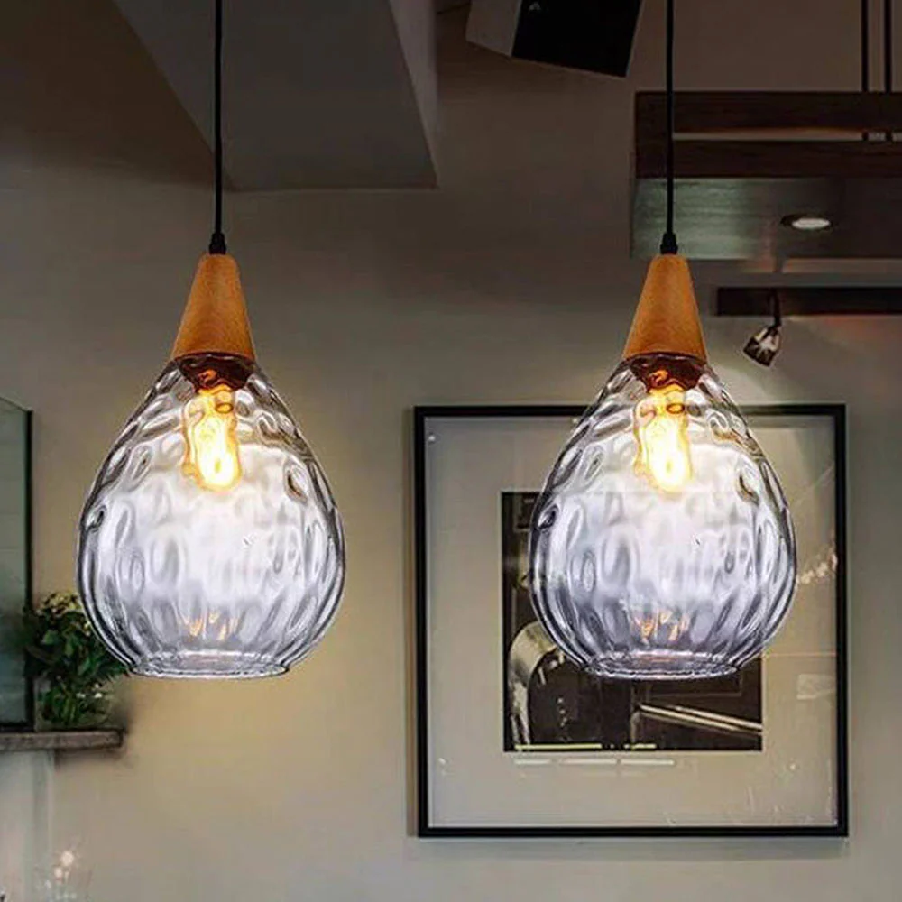 Retro Teardrop Glass Dining Room Pendant Light - Image 11