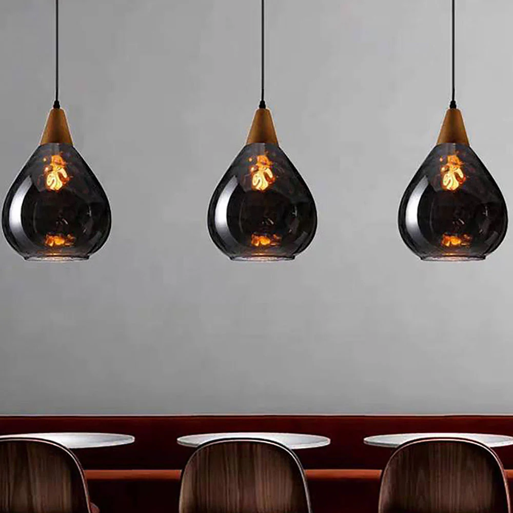 Retro Teardrop Glass Dining Room Pendant Light - Image 15