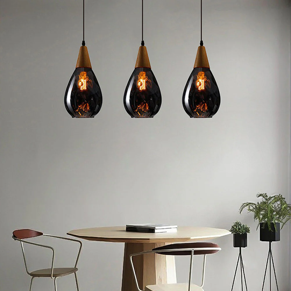 Retro Teardrop Glass Dining Room Pendant Light - Image 16