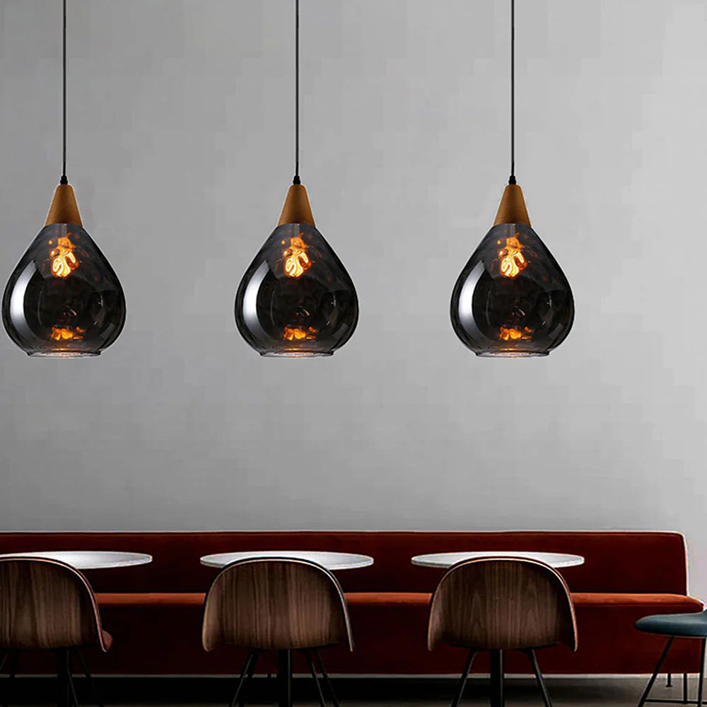 Retro Teardrop Glass Dining Room Pendant Light - Image 17