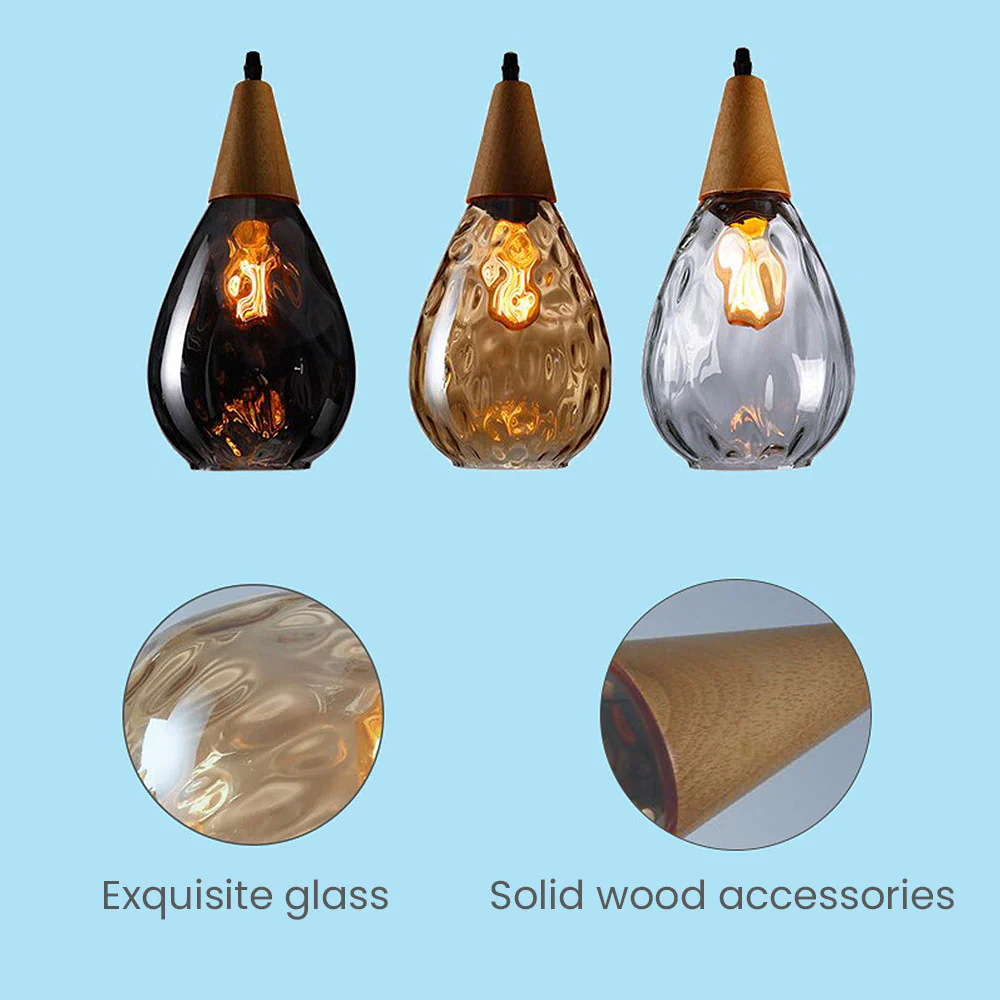 Retro Teardrop Glass Dining Room Pendant Light - Image 18