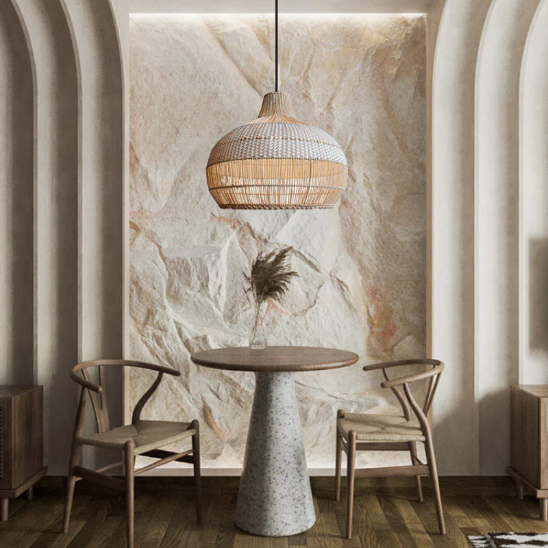 Rattan Kitchen Island Pendant Lighting Wicker Lamp Shade - Image 10