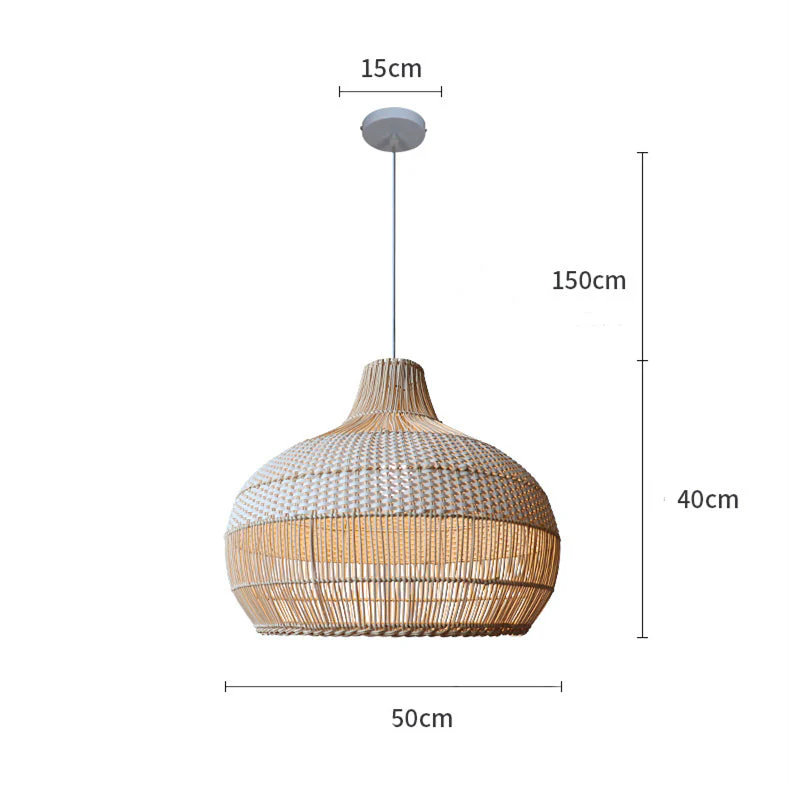 Rattan Kitchen Island Pendant Lighting Wicker Lamp Shade - Image 15
